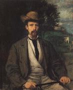 Hans von Maress Self-Portrait with Yellow Hat France oil painting artist